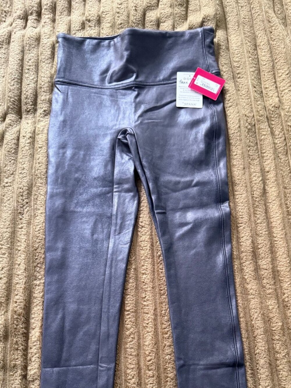 Black SPANX Faux Leather Leggings - Size S